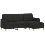 3-seater sofa with black fabric ottoman 180 cm by , Sofas - Ref: Foro24-3201196, Price: 334,99 €, Discount: %