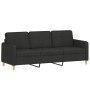 3-seater sofa with black fabric ottoman 180 cm by , Sofas - Ref: Foro24-3201196, Price: 334,99 €, Discount: %