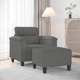 Armchair with stool dark gray microfiber fabric 60 cm by , Sofas - Ref: Foro24-3201227, Price: 234,14 €, Discount: %