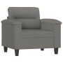 Sillón con taburete tela de microfibra gris oscuro 60 cm de , Sofás - Ref: Foro24-3201227, Precio: 234,99 €, Descuento: %