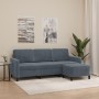 3-Sitzer-Sofa mit dunkelgrauem Samthocker 180 cm von , Sofas - Ref: Foro24-3201175, Preis: 306,92 €, Rabatt: %