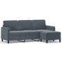 3-seater sofa with dark gray velvet ottoman 180 cm by , Sofas - Ref: Foro24-3201175, Price: 302,99 €, Discount: %