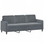 3-seater sofa with dark gray velvet ottoman 180 cm by , Sofas - Ref: Foro24-3201175, Price: 302,99 €, Discount: %