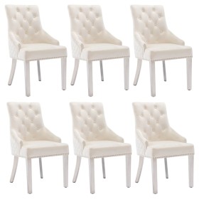 Dining chairs, 6 units, cream velvet. by , dining chairs - Ref: Foro24-3080243, Price: 1,00 €, Discount: %