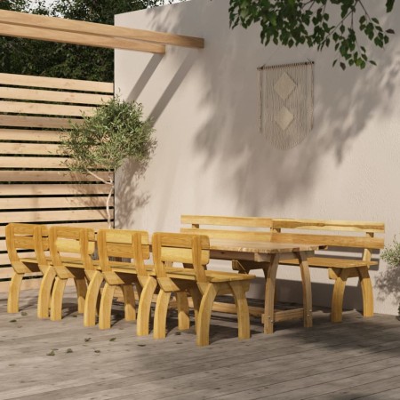 Garden dining set 6 pieces impregnated pine wood by , Garden sets - Ref: Foro24-3096608, Price: 790,90 €, Discount: %