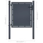 Puerta de jardín de acero gris antracita 100x100 cm de vidaXL, Puertas de jardín - Ref: Foro24-144518, Precio: 200,86 €, Desc...