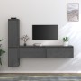 TV furniture 4 pieces solid gray pine wood by , TV Furniture - Ref: Foro24-3100281, Price: 201,19 €, Discount: %