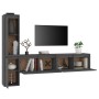 TV furniture 4 pieces solid gray pine wood by , TV Furniture - Ref: Foro24-3100281, Price: 201,19 €, Discount: %