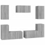 Set de muebles para TV 7 pzas madera contrachapada gris Sonoma de , Muebles TV - Ref: Foro24-3120255, Precio: 224,67 €, Descu...