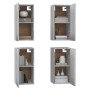 TV furniture set 4 units gray Sonoma plywood 30.5x30x60 cm by , TV Furniture - Ref: Foro24-3120327, Price: 117,30 €, Discount: %