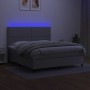 Cama box spring colchón y luces LED tela gris claro 180x200 cm de , Camas y somieres - Ref: Foro24-3134813, Precio: 599,08 €,...