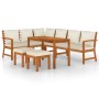 Garden dining set and cushions, 7 pieces, solid acacia wood. by , Garden sets - Ref: Foro24-3154968, Price: 661,69 €, Discoun...