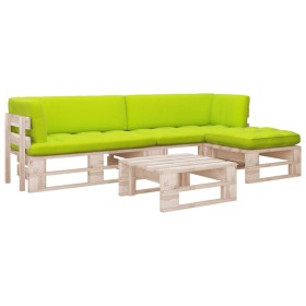 4-piece pallet furniture and impregnated pine wood cushions by , Garden sets - Ref: Foro24-3066827, Price: 269,99 €, Discount: %