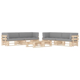 Pallet furniture 6 pieces and cushions made of impregnated pine wood. by , Garden sets - Ref: Foro24-3067035, Price: 536,41 €...