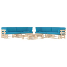 Pallet furniture 6 pieces and cushions made of impregnated pine wood. by , Garden sets - Ref: Foro24-3067037, Price: 474,42 €...