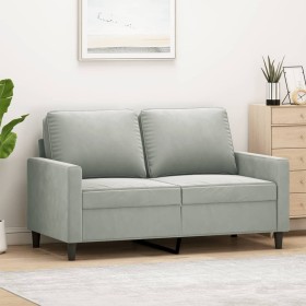 2-Sitzer-Sofa aus hellgrauem Samt 120 cm von , Sofas - Ref: Foro24-359189, Preis: 230,63 €, Rabatt: %