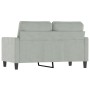 Light gray velvet 2-seater sofa, 120 cm by , Sofas - Ref: Foro24-359189, Price: 229,99 €, Discount: %