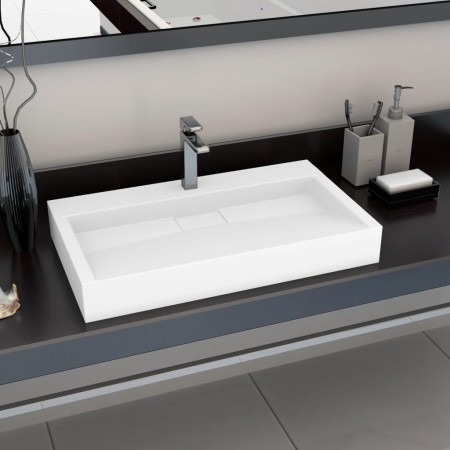 Sink 80x46x11 cm mineral resin/white marble by vidaXL, Sinks - Ref: Foro24-144065, Price: 163,02 €, Discount: %