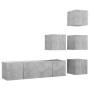 6-piece living room furniture set made of gray concrete engineered wood by , TV Furniture - Ref: Foro24-3079140, Price: 163,9...