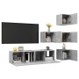 6-piece living room furniture set made of gray concrete engineered wood by , TV Furniture - Ref: Foro24-3079140, Price: 163,9...