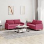 Sofa set with cushions 2 pieces red velvet by , Sofas - Ref: Foro24-3201500, Price: 453,69 €, Discount: %