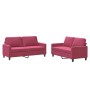 Sofa set with cushions 2 pieces red velvet by , Sofas - Ref: Foro24-3201500, Price: 453,69 €, Discount: %