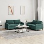 2-piece dark green velvet sofa set with cushions by , Sofas - Ref: Foro24-3201498, Price: 457,37 €, Discount: %