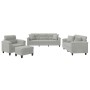 Set of sofas with 4 light gray microfiber fabric cushions by , Sofas - Ref: Foro24-3202309, Price: 824,35 €, Discount: %