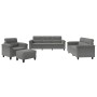 Sofagarnitur mit Kissen, 4-teilig, dunkelgrauer Mikrofaserstoff von , Sofas - Ref: Foro24-3202298, Preis: 788,34 €, Rabatt: %