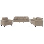 Set Sofas mit Kissen 3 Stück grauer taupe Mikrofaserstoff von , Sofas - Ref: Foro24-3202302, Preis: 755,58 €, Rabatt: %