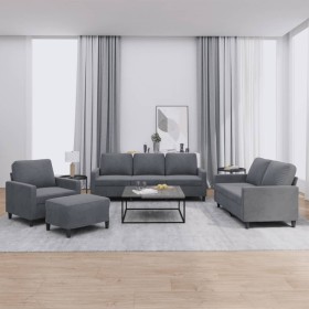 Sofagarnitur mit 4 Stück dunkelgrauen Samtkissen von , Sofas - Ref: Foro24-3201487, Preis: 742,99 €, Rabatt: %