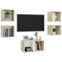 Wohnzimmermöbel 5 Stk. Holzwerkstoff weiß und Sonoma Eiche von , TV-Möbel - Ref: Foro24-3079606, Preis: 122,88 €, Rabatt: %