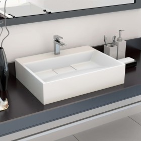 Lavabo 50x38x13 cm resina mineral/mármol blanco de vidaXL, Lavabos - Ref: Foro24-144063, Precio: 115,68 €, Descuento: %