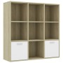 Regal aus Sperrholz in Weiß und Eiche, 40 x 30 x 189 cm von , Bücherregale und Regale - Ref: Foro24-801121, Preis: 113,62 €, ...