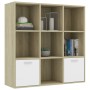 Regal aus Sperrholz in Weiß und Eiche, 40 x 30 x 189 cm von , Bücherregale und Regale - Ref: Foro24-801121, Preis: 113,62 €, ...