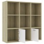 Regal aus Sperrholz in Weiß und Eiche, 40 x 30 x 189 cm von , Bücherregale und Regale - Ref: Foro24-801121, Preis: 113,62 €, ...