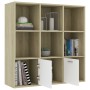 Regal aus Sperrholz in Weiß und Eiche, 40 x 30 x 189 cm von , Bücherregale und Regale - Ref: Foro24-801121, Preis: 113,62 €, ...