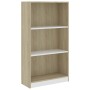 3-stöckiges Sperrholzregal weiß und Sonoma 60x24x109cm von , Bücherregale und Regale - Ref: Foro24-800869, Preis: 49,99 €, Ra...