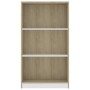 3-stöckiges Sperrholzregal weiß und Sonoma 60x24x109cm von , Bücherregale und Regale - Ref: Foro24-800869, Preis: 49,99 €, Ra...