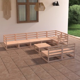 9-piece solid pine wood garden furniture set by , Garden sets - Ref: Foro24-3075659, Price: 449,44 €, Discount: %