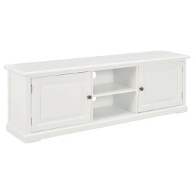 Wooden TV stand in white, 120x30x40 cm by , TV Furniture - Ref: Foro24-249883, Price: 212,99 €, Discount: %