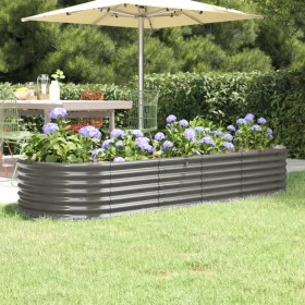 Steel powder-coated gray planter bed 224x80x36 cm by , Pots and planters - Ref: Foro24-318919, Price: 57,11 €, Discount: %