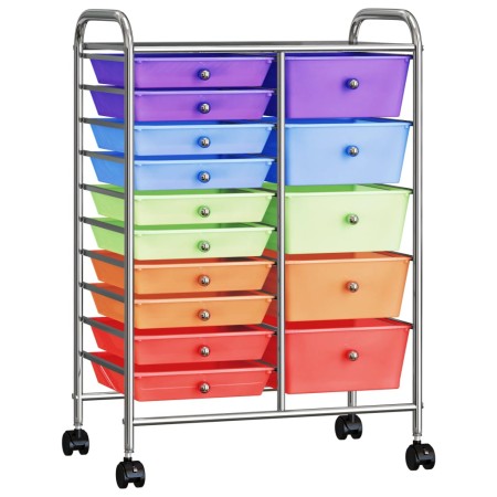 Portable storage cart XXL with 15 plastic drawers in multiple colors. by , Cargo forklifts - Ref: Foro24-320410, Price: 111,4...