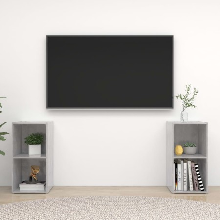 Wohnzimmer Wandmöbel 2 Stk. Holzwerkstoff Beton grau von , TV-Möbel - Ref: Foro24-3079902, Preis: 74,64 €, Rabatt: %