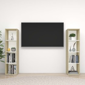 Wohnzimmermöbel 2 Stk. Holzwerkstoff weiß und Sonoma Eiche von , TV-Möbel - Ref: Foro24-3079921, Preis: 111,99 €, Rabatt: %