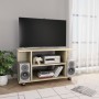 TV stand with wheels made of Sonoma oak engineered wood, measuring 80x40x45 cm. by , TV Furniture - Ref: Foro24-800192, Price...