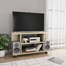 Mueble de TV ruedas madera ingeniería roble Sonoma 80x40x45 cm de , Muebles TV - Ref: Foro24-800192, Precio: 62,77 €, Descuen...