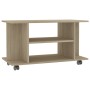 TV stand with wheels made of Sonoma oak engineered wood, measuring 80x40x45 cm. by , TV Furniture - Ref: Foro24-800192, Price...