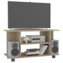 TV stand with wheels made of Sonoma oak engineered wood, measuring 80x40x45 cm. by , TV Furniture - Ref: Foro24-800192, Price...