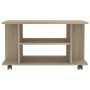 TV stand with wheels made of Sonoma oak engineered wood, measuring 80x40x45 cm. by , TV Furniture - Ref: Foro24-800192, Price...